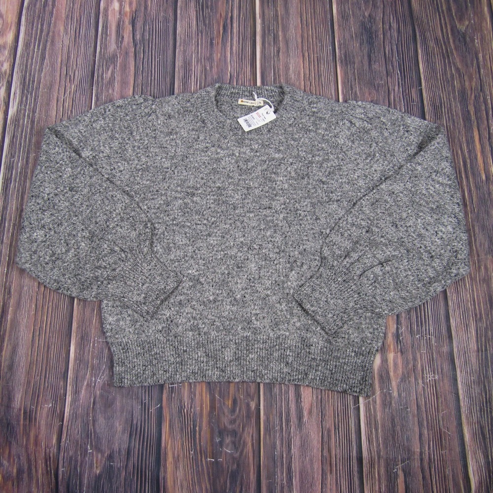 Marine Layer NEW NWT Women XL Charcoal Heather Alma Puff Sleeve Crewneck Sweater